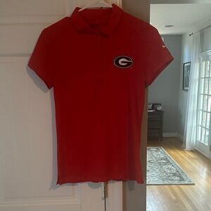 Nike  Georgia Golf Women's Red Short Sleeve Polo